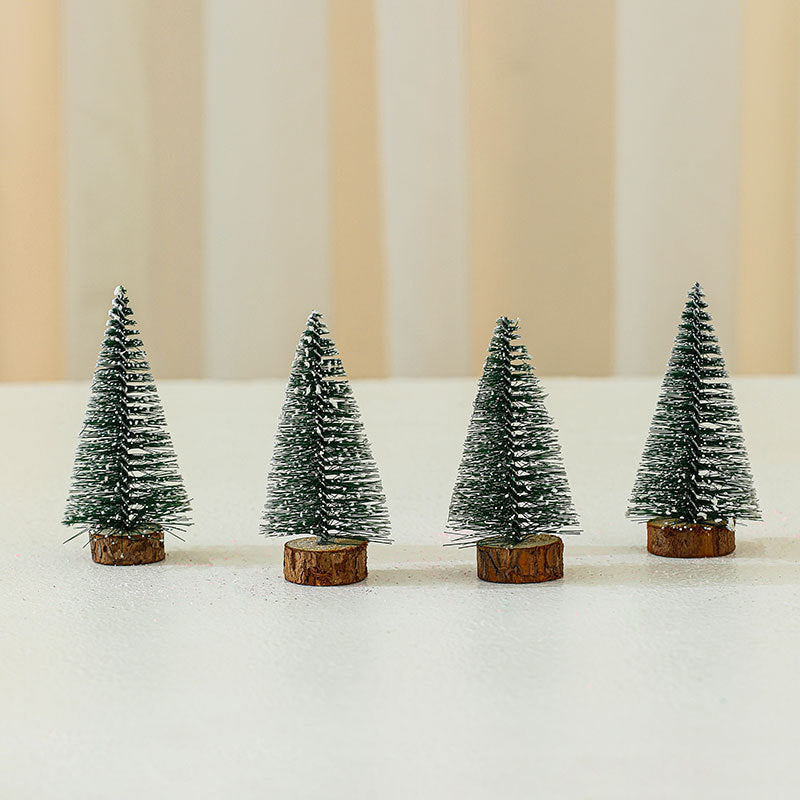 Wholesale 4PCS 10cm*4.5cm Mini Cedar Christmas PVC Ornaments